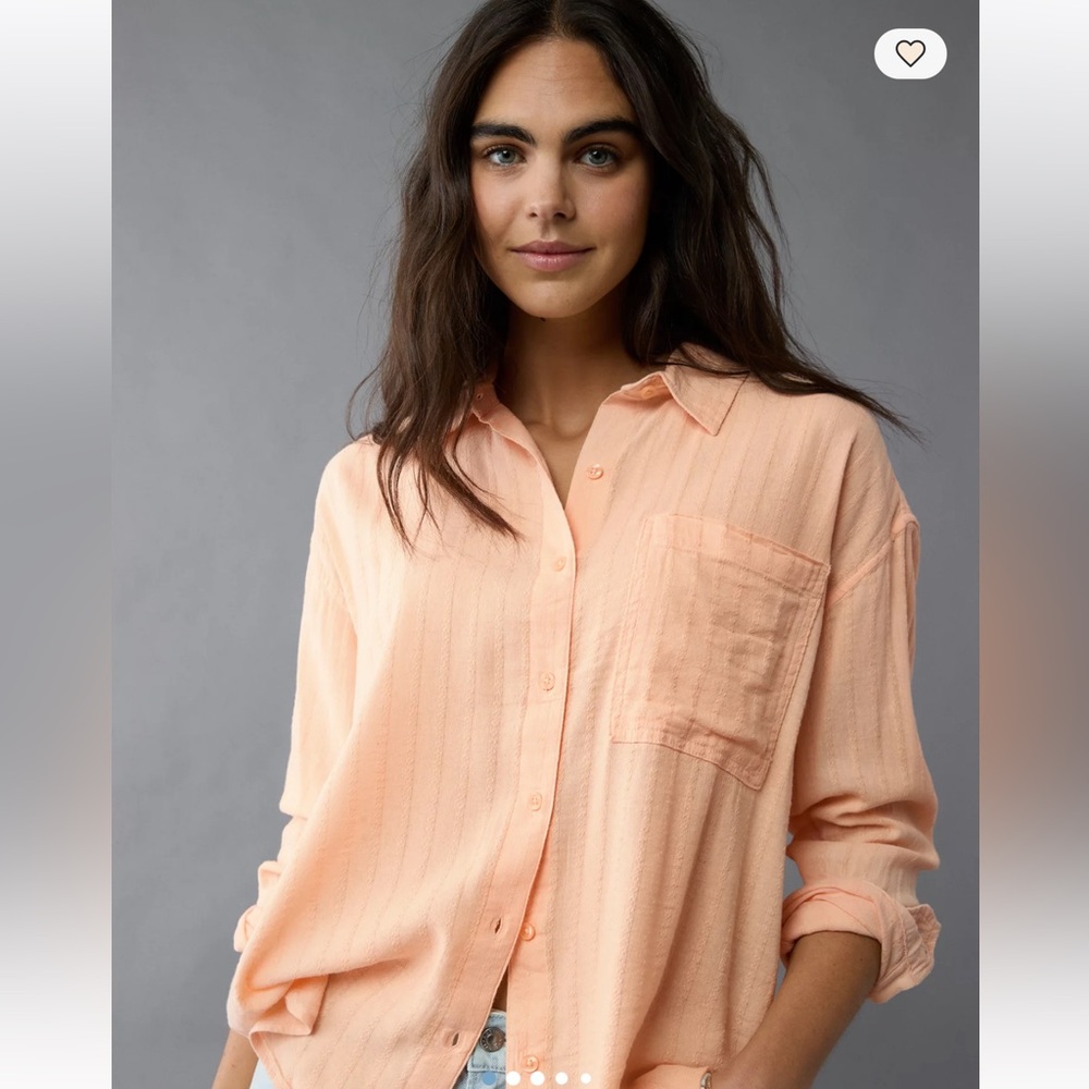 American Eagle The Perfect Button Down In Peach, … - image 1
